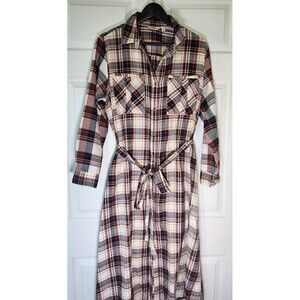 Lee Cooper Originals XL Shirt Dress Western, Fall, Belted Plaid Button Down